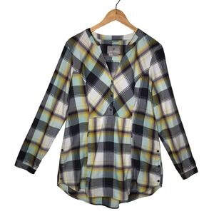 Royal Robbins Plaid Tunic Shirt Long Sleeve Button Up Women's Large Standard Fit